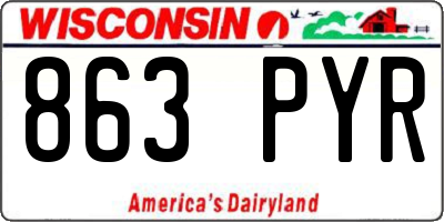 WI license plate 863PYR