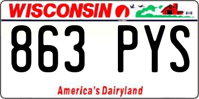 WI license plate 863PYS