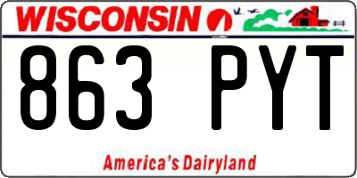 WI license plate 863PYT