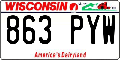 WI license plate 863PYW