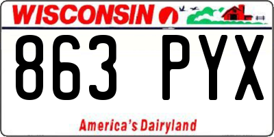 WI license plate 863PYX