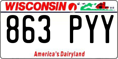 WI license plate 863PYY