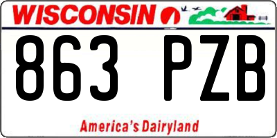 WI license plate 863PZB