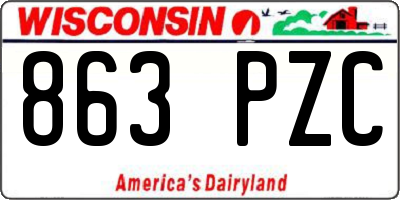 WI license plate 863PZC