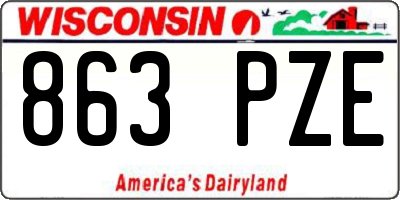 WI license plate 863PZE