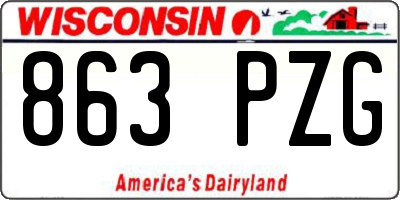 WI license plate 863PZG