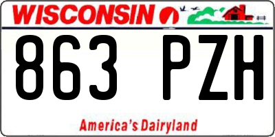 WI license plate 863PZH