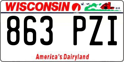 WI license plate 863PZI