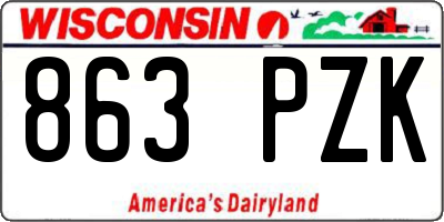 WI license plate 863PZK