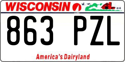 WI license plate 863PZL