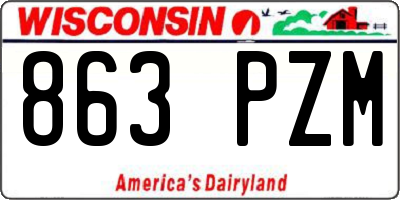 WI license plate 863PZM