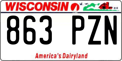 WI license plate 863PZN