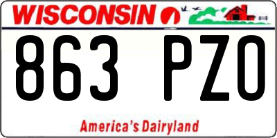 WI license plate 863PZO