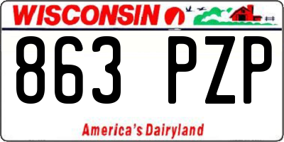 WI license plate 863PZP