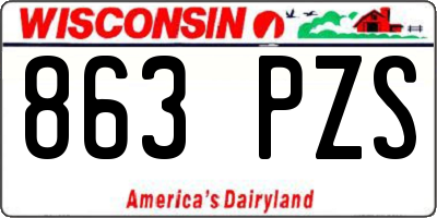 WI license plate 863PZS