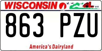 WI license plate 863PZU