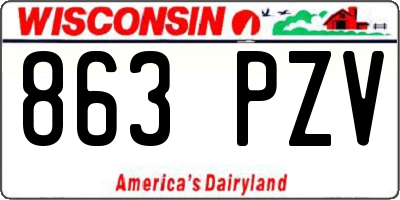WI license plate 863PZV