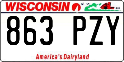 WI license plate 863PZY