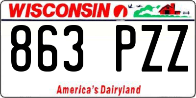 WI license plate 863PZZ