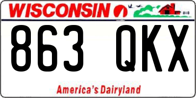 WI license plate 863QKX