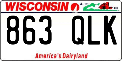 WI license plate 863QLK