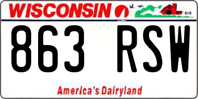 WI license plate 863RSW