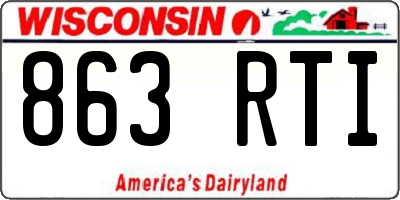 WI license plate 863RTI
