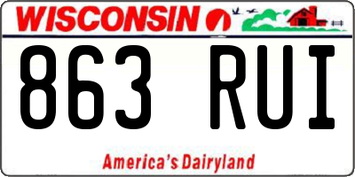 WI license plate 863RUI