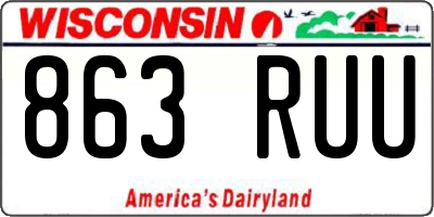 WI license plate 863RUU