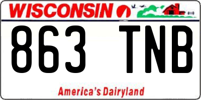 WI license plate 863TNB