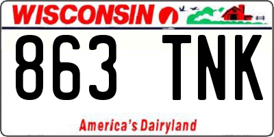 WI license plate 863TNK