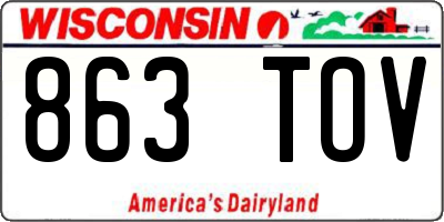 WI license plate 863TOV