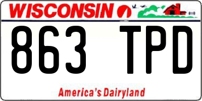 WI license plate 863TPD