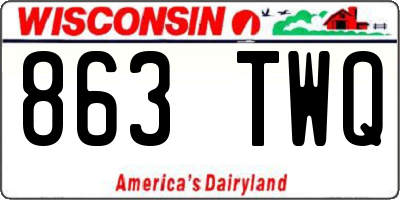 WI license plate 863TWQ