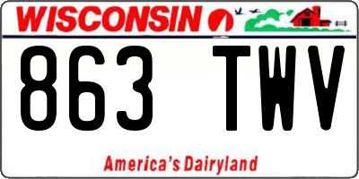 WI license plate 863TWV