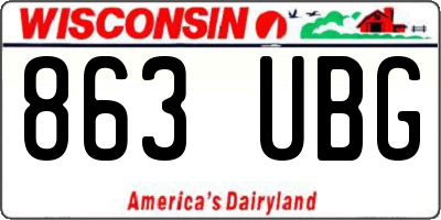 WI license plate 863UBG