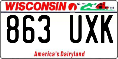WI license plate 863UXK