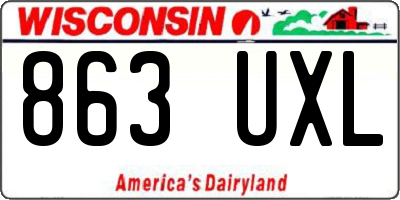 WI license plate 863UXL