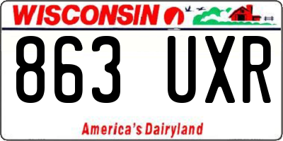 WI license plate 863UXR