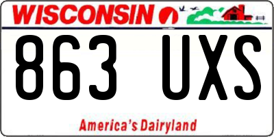 WI license plate 863UXS