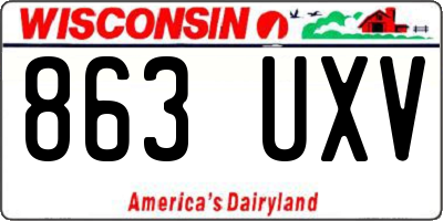WI license plate 863UXV