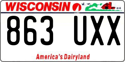WI license plate 863UXX