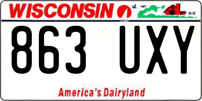 WI license plate 863UXY