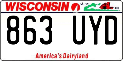 WI license plate 863UYD