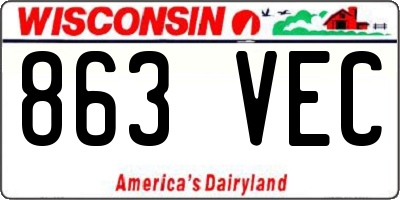 WI license plate 863VEC