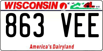 WI license plate 863VEE