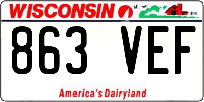 WI license plate 863VEF