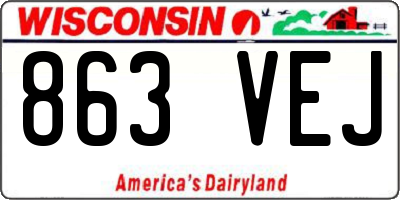 WI license plate 863VEJ