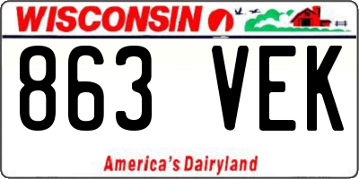 WI license plate 863VEK