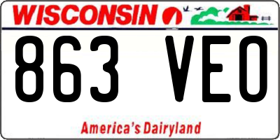 WI license plate 863VEO